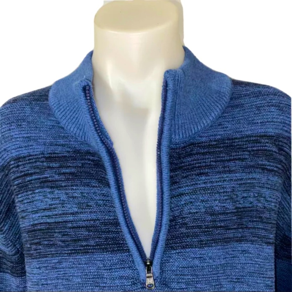 SOLD🛑CHAPS Ralph Lauren Pullover Zip Blue Knit Sweater